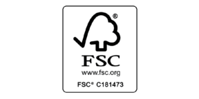 FSC logo with a tree and checkmark design, the text "FSC" and website "www.fsc.org", and serial number "FSC C181473".